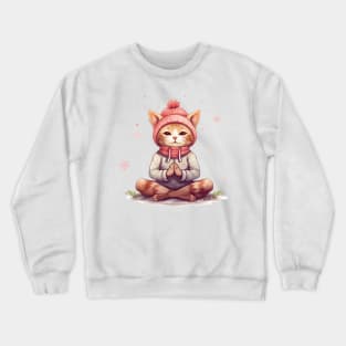 Yoga Meditation Christmas Cat I OM Crewneck Sweatshirt